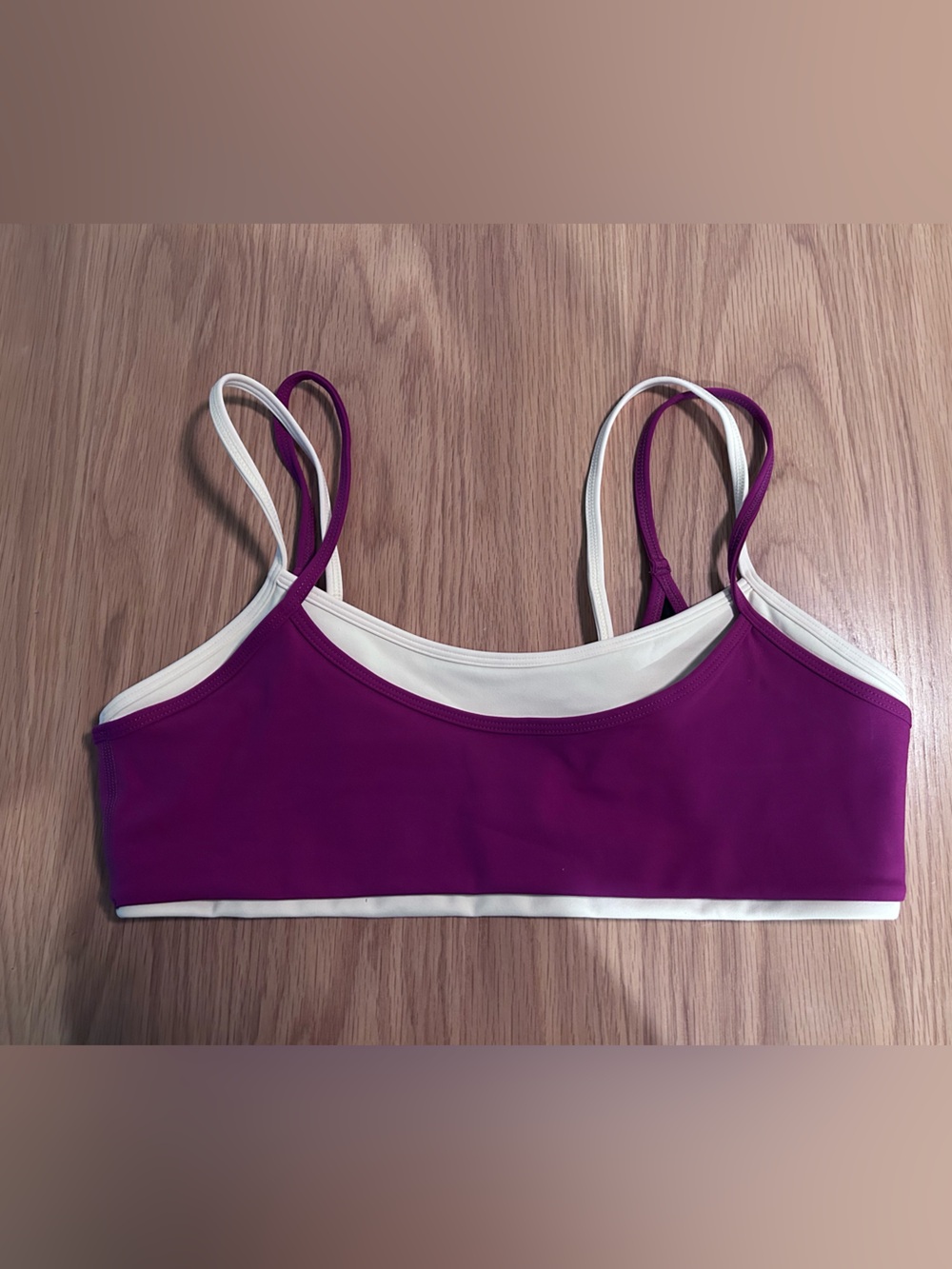 Liaison the Label Double Layer Scoop Bra - Berry & Daylight Size XL NWT
